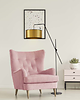 lampy podłogowe Czarno-złota lampa podłogowa w stylu glamour BILBAO MIRROR