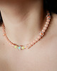 chokery Pomarańczowy naszyjnik choker z koralików KWIATY