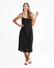 sukienki midi damskie Lniana Sukienka FLORA MIDI deep black