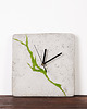 zegary Kwadratowy betonowy zegar ścienny z chrobotkiem reniferowym - jasny
