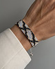 bransoletki ze szkła Szaro srebrna bransoletka z koralików Miyuki - snake pattern
