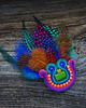 broszki Kolorowa broszka soutache z piórami