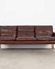 sofy i szezlongi Sofa skórzana brązowa, duński design, lata 60,  Hans Olsen,  CS M