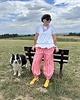 spodnie materiałowe damskie Balloon pants w paski p/r