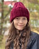 czapki damskie Buran - zimowa czapka z wełny peruwiańskiej bordowa