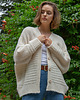 kardigany damskie Luźny miękki kardigan oversize beige  F1473