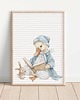 obrazy i plakaty do pokoju dziecięcego Gąska w piżamce z króliczkiem i książeczką 