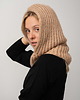 czapki damskie PUSZCZYK - Puchaty Kaptur Balaklava  Wełna Merino z Bawełna Karmelowy