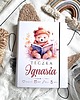 Chrzest - inne TECZKA MIŚ Z KSIĄŻKĄ z imieniem, prezent na roczek, narodziny, Chrzest