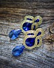 kolczyki soutache Kobaltowo - złote  kolczyki soutache