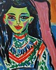 obrazy Obraz  ekspresja Franzi przed rzeźbionym krzesłem Ernst Ludwig Kirchner