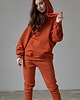 bluza z kapturem damska Pomarańczowa bluza bawełniana oversize