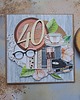 kartki scrapbooking Kobieca kartka na 40-stkę/40-ste urodziny