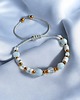 bransoletki z kamieni naturalnych NIEBIAŃSKA bransoletka: kryształ górski, akwamaryn, howlit, agat, hematyt