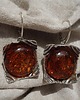 kolczyki srebrne Kolczyki srebrne handmade z bursztynem