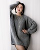 swetry damskie  Sweter boucle, szary
