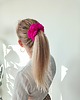 gumki do włosów Gumka jedwabna, scrunchie, frotka neon fuchsia MAXI