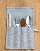 pokrowce i etui - organizery Etui na sztućce, Lniany pokrowiec, zero waste, szary