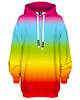bluza z kapturem damska Bluza Oversize Tunika DR.CROW Ombre Rainbow