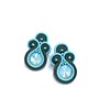 kolczyki soutache Kolczyki sutasz sztyfty turkusowo zielone klasyczne Holly