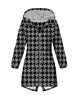 kurtki damskie Kurtka parka damska - CZARNA PEPITKA