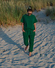 spodnie dresowe damskie Spodnie frotte  LUSH GREEN z haftowaną ważką
