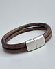 biżuteria męska Bransoletka męska skórzana szaro-brązowa