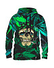 bluzy męskie Męska Bluza z kapturem Cannabis Skull Green