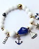 bransoletki złote Marina - bransoletka z jadeitem, chalcedonem, hematytem