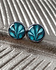 kolczyki szklane Turquoise Herbs kolczyki wkrętki na walentynki