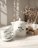 filiżanki Zestaw biały porcelanowy dzbanek 1 litr i 2 filiżanki porcelanowe 250 ml ze s