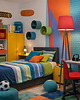lampy do pokoju dziecka Drewniana lampa stojąca na trójnogu CURACAO KIDS do pokoju dziecięcego