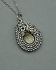 wisiory Wisiorek z cytrynem ze stali chirurgicznej wire wrapping cytryn