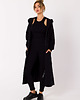 bluza z kapturem damska Bluza długa jak parka-czarna(M-729)