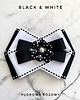 broszki Brosza Black & White z efektowym kwiatem w kropeczki New