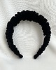 opaski do włosów Czarna marszczona opaska Black Silky Velvet