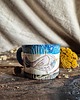 kubki Kubek sgraffito ptak, wiosna, kubek kwiatowy, wydrapywanki w glinie