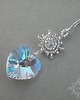 wisiory Serce Crystal Blue AB, wisiorek z kryształami