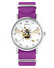 zegarki damskie Zegarek - Bee natural - amarant, nylonowy