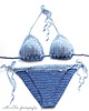 stroje kąpielowe i kostiumy kąpielowe damskie crochet Bikini - blue