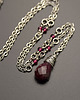 wisiory Delikatny naszyjnik kropla rubin wire wrapping