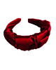 opaski do włosów Jedwabna opaska do włosów opaska na włosy burgundowa róża SILK RUFFLE