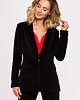 marynarki damskie Welurowy żakiet-czarny(M-643)