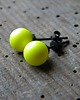 kolczyki wire wrapping neon yellow