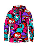 bluza z kapturem damska Damska Bluza z kapturem DR.CROW Colorful Monsters