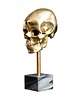 figurki i rzeźby Dekoracja rzeźba Czaszka Skull złota marmur 35cm