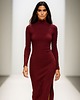 sukienki midi damskie Sukienka  burgund  YY300059