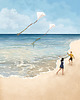 grafiki i ilustracje Latawce na plaży