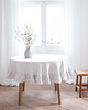 obrusy i serwetki Obrus okrągły z falbanką heavy linen GRAY STRIPES