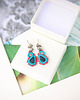 kolczyki soutache Łezki 3 sztyfty wiszące - sutasz